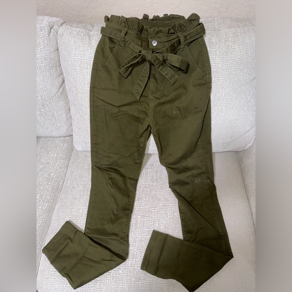 Women's Pants Size S Super High Stress in Olive Green.